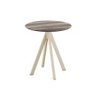 Veba - Infinity table de bistrot avec piètement sable + plateau rond Tropical Wood