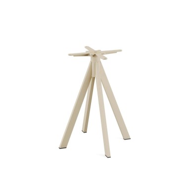 Veba - Infinity table de bistrot avec piètement sable + plateau carré HPL Moonstone