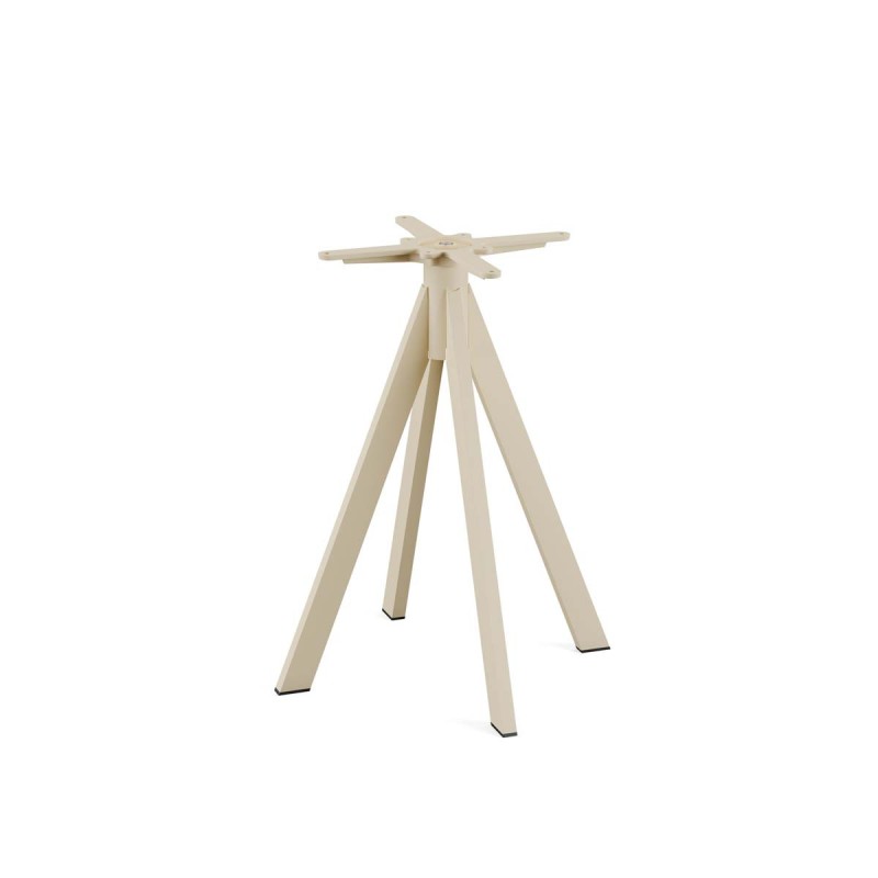 Veba - Infinity table de bistrot avec piètement sable + plateau carré HPL Moonstone