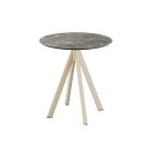 Veba - Infinity table de bistrot avec piètement sable + plateau rond HPL Galaxy Marble