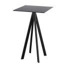 Veba - Infinity mange-debout avec piètement noir + plateau HPL carré noir