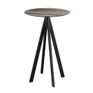 Veba - Infinity mange-debout avec piètement noir + plateau HPL rond Tropical Wood