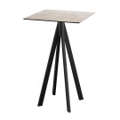Veba - Infinity mange-debout avec piètement noir + plateau HPL carré Moonstone