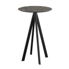 Veba - Infinity mange-debout avec piètement noir + plateau HPL rond Galaxy Marble