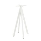 Veba - Infinity mange-debout avec piètement blanc + plateau HPL rond Tropical Wood