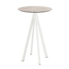 Veba - Infinity mange-debout avec piètement blanc + plateau HPL rond Moonstone