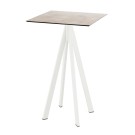Veba - Infinity mange-debout avec piètement blanc + plateau HPL carré Moonstone