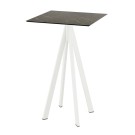Veba - Infinity mange-debout avec piètement blanc + plateau HPL carré Midnight Marble