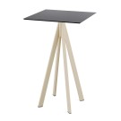 Veba - Infinity mange-debout avec piètement sable + plateau carré HPL noir