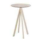 Veba - Infinity mange-debout avec piètement sable + plateau rond HPL Moonstone