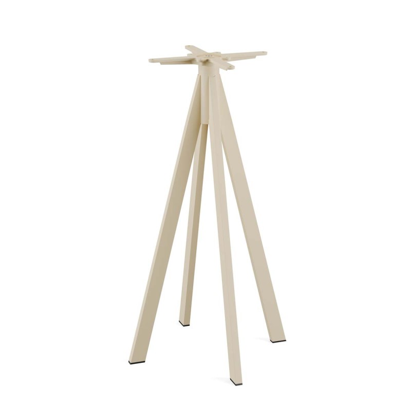 Veba - Infinity mange-debout avec piètement sable + plateau carré HPL Moonstone
