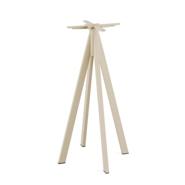 Veba - Infinity mange-debout avec piètement sable + plateau HPL carré Riverwashed Wood