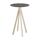Veba - Infinity mange-debout avec piètement sable + plateau HPL rond Galaxy Marble