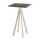 Veba - Infinity mange-debout avec piètement sable + plateau HPL carré Galaxy Marble
