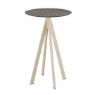 Veba - Infinity mange-debout avec piètement sable + plateau HPL rond Midnight Marble