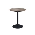 Veba - Urban table de bistrot avec piètement noir + plateau rond HPL Tropical Wood
