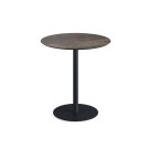 Veba - Urban table de bistrot avec piètement noir + plateau HPL rond Riverwashed Wood