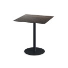 Veba - Urban table de bistrot avec piètement  noir + plateau HPL carré Riverwashed Wood