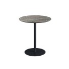 Veba - Urban table de bistrot avec piètement noir + plateau rond HPL Galaxy Marble