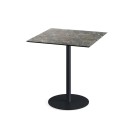 Veba - Urban table de bistrot avec piètement noir + plateau carré HPL Galaxy Marble