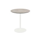 Veba - Urban table de bistrot avec piètement blanc + plateau rond HPL Moonstone