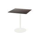 Veba - Urban table de bistrot avec piètement blanc + plateau carré HPL Riverwashed Wood