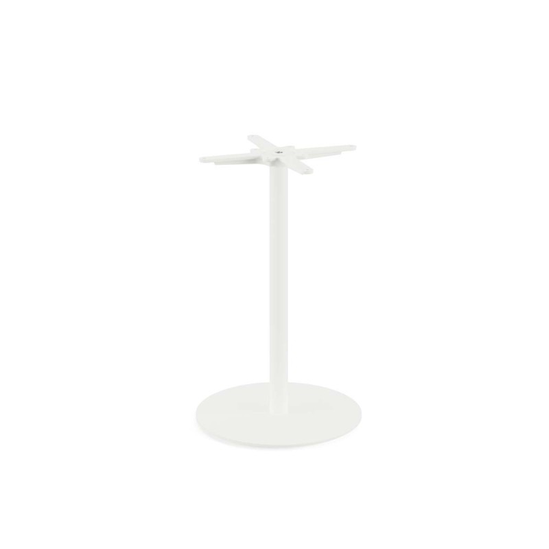 Veba - Urban table de bistrot avec piètement blanc + plateau carré HPL Riverwashed Wood