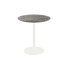 Veba - Urban table de bistrot avec piètement blanc + plateau rond HPL Galaxy Marble