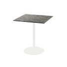 Veba - Urban table de bistrot avec piètement blanc + plateau carré HPL Galaxy Marble
