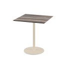 Veba - Urban table de bistrot avec piètement sable + plateau carré HPL Tropical Wood
