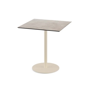 Veba - Urban table de bistrot avec piètement sable + plateau carré HPL Moonstone