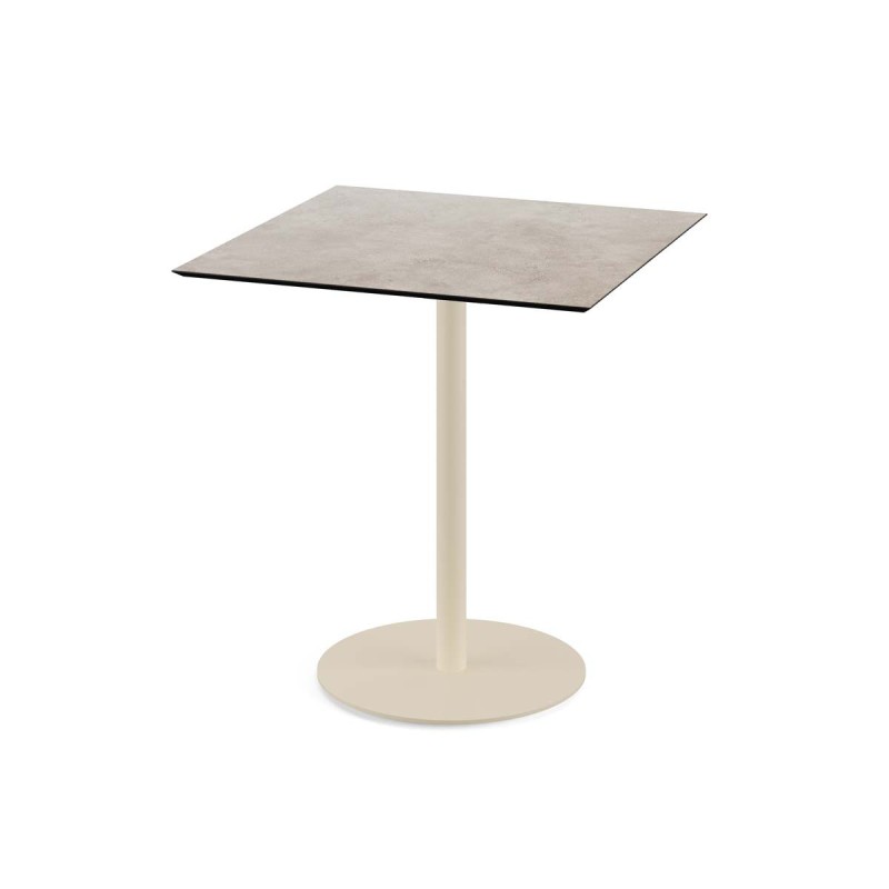 Veba - Urban table de bistrot avec piètement sable + plateau carré HPL Moonstone