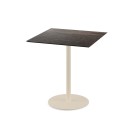 Veba - Urban table de bistrot avec piètement sable + plateau carré HPL Riverwashed Wood