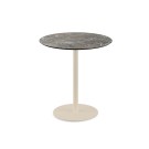 Veba - Urban table de bistrot avec piètement sable + plateau rond HPL Galaxy Marble