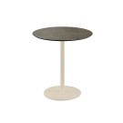 Veba - Urban table de bistrot avec piètement sable + plateau rond HPL Midnight Marble