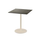 Veba - Urban table de bistrot avec piètement sable + plateau carré HPL Midnight Marble