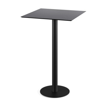Veba - Urban mange-debout avec piètement noir + plateau carré HPL noir