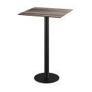 Veba - Urban mange-debout avec piètement noir + plateau carré HPL Tropical Wood