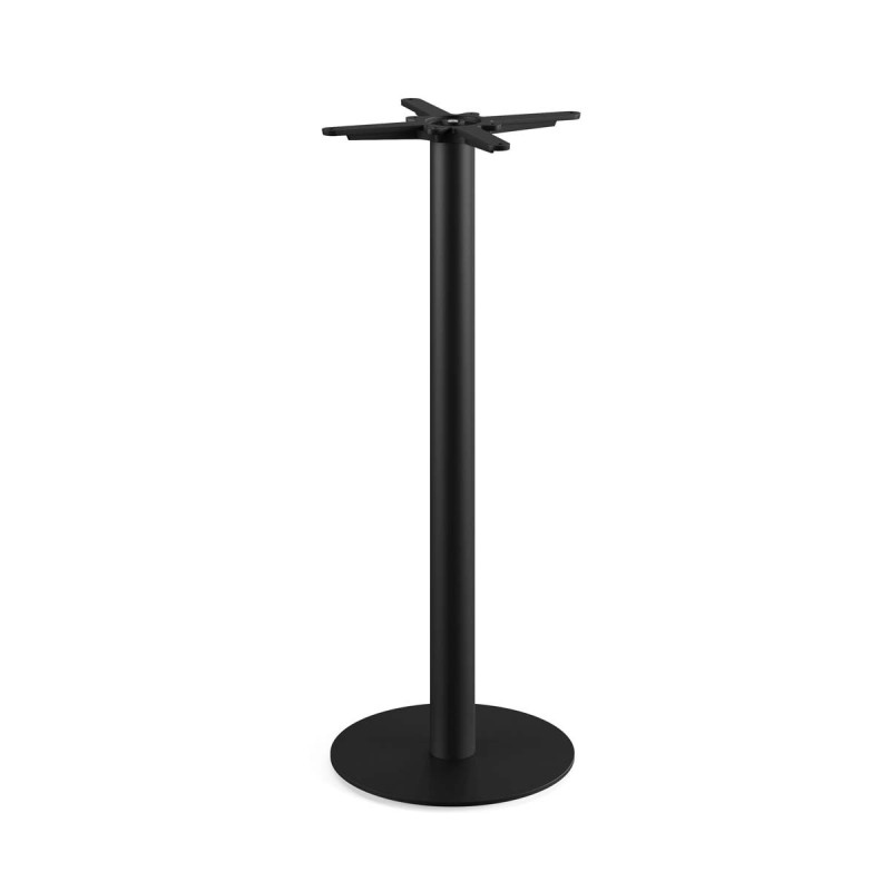 Veba - Urban mange-debout avec piètement noir + plateau rond HPL Moonstone Ø70 cm