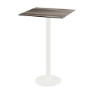 Veba - Urban mange-debout avec piètement blanc + plateau carré HPL Tropical Wood