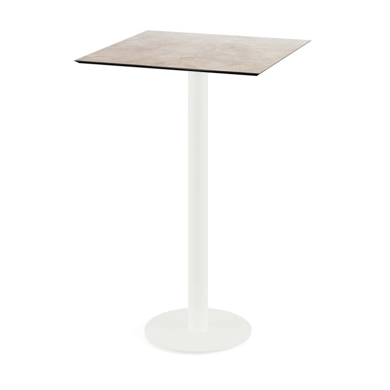 Veba - Urban mange-debout avec piètement blanc + plateau carré HPL Moonstone