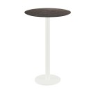 Veba - Urban mange-debout avec piètement blanc + plateau rond HPL Riverwashed Wood