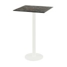 Veba - Urban mange-debout avec piètement blanc + plateau carré HPL Galaxy Marble