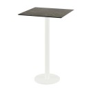 Veba - Urban mange-debout avec piètement blanc + plateau carré HPL Midnight Marble