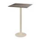 Veba - Urban mange-debout avec piètement sable + plateau carré HPL Tropical Wood