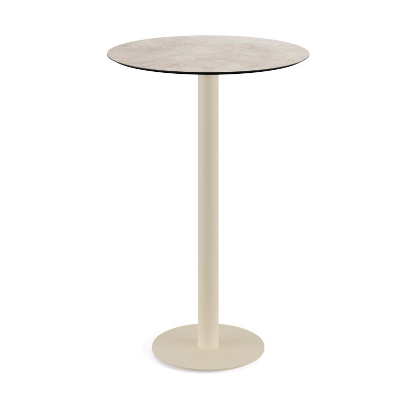 Veba - Urban mange-debout avec piètement sable + plateau rond HPL Moonstone