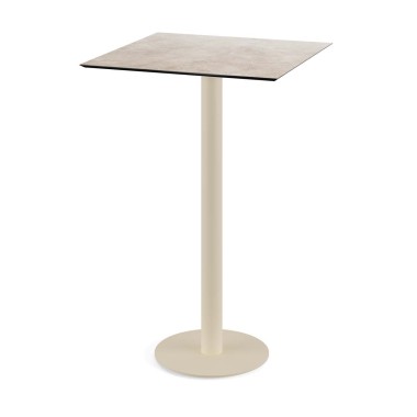 Veba - Urban mange-debout avec piètement sable + plateau carré HPL Moonstone
