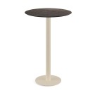 Veba - Urban mange-debout avec piètement sable + plateau rond HPL Riverwashed Wood
