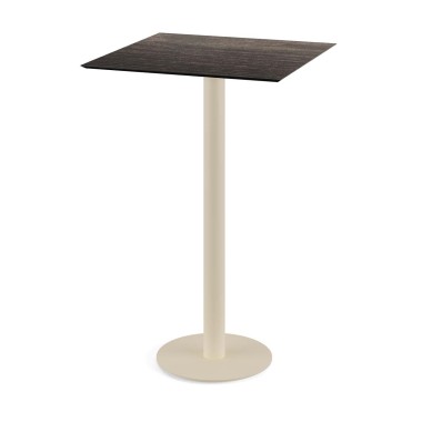 Veba - Urban mange-debout avec piètement sable + plateau carré HPL Riverwashed Wood