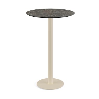 Veba - Urban mange-debout avec piètement sable + plateau rond HPL Galaxy Marble